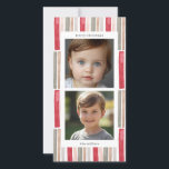 Cartes Pour Fêtes Annuelles Photo d'aquarelle à rayures<br><div class="desc">Célébrez la joie de la saison des fêtes avec notre carte de vœux Watercolor Stripes Holiday Card, un mélange parfait d'élégance et de charme personnel. Cette carte magnifiquement conçue présente un motif de rayures à l'aquarelle saisissant dans une palette harmonieuse de rouge, rose, sauge, or et gris, créant un arrière-plan...</div>