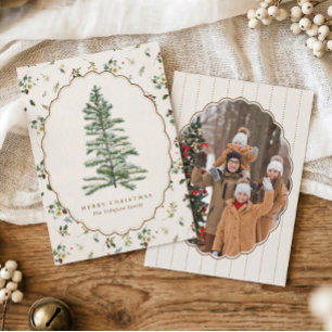 Cartes Pour Fêtes Annuelles Photo d'arbre de Noël vintage pour les fêtes de fi