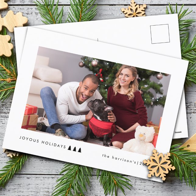 Cartes Pour Fêtes Annuelles Photo d'arbre moderne (Modern Tree Photo Holiday Postcard)