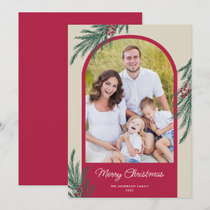 Cartes Pour Fêtes Annuelles Photo d'arche Noël Verdure Joyeux Noël