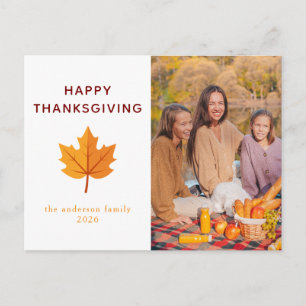 Cartes Pour Fêtes Annuelles Photo d'automne élégant et moderne de Thanksgiving