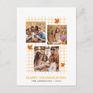 Cartes Pour Fêtes Annuelles Photo d'automne élégante et moderne de Thanksgivin