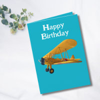 photo d'avion biplan Stearman pour pilote, anniver