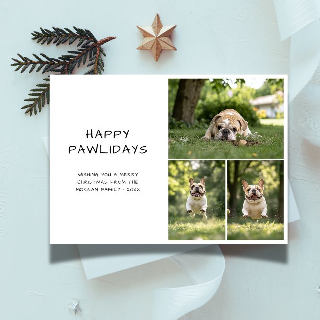 Cartes Pour Fêtes Annuelles Photo de animal de compagnie Joyeux Pawlidays Funn (Créateur téléchargé)