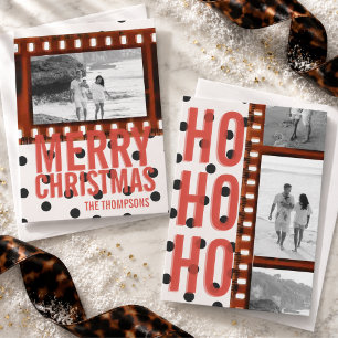 Cartes Pour Fêtes Annuelles Photo de bande de film de Noël maximaliste