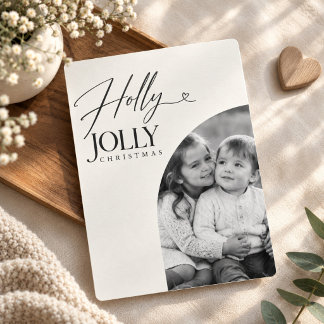 Cartes Pour Fêtes Annuelles Photo de bébé pour un joyeux Noël en noir et blanc