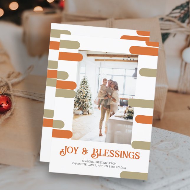 Cartes Pour Fêtes Annuelles Photo de bloc moderne Noël personnalisé (Modern Block Photo Christmas Personalized Holiday Cards from Ricaso)