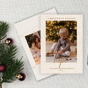 Cartes Pour Fêtes Annuelles Photo de Bokeh Lumières Dorées Noël Espoir 2