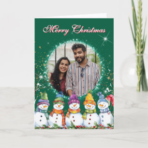 Cartes Pour Fêtes Annuelles Photo de bonhommes de neige mignons