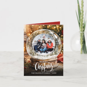 Cartes Pour Fêtes Annuelles Photo de boule à neige rustique de Noël
