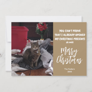 Cartes Pour Fêtes Annuelles Photo de cadeaux de Noël drôlement ouverts