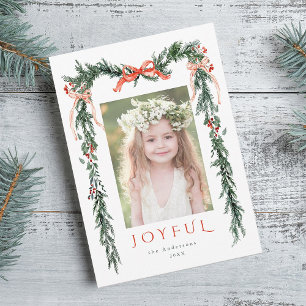 Cartes Pour Fêtes Annuelles Photo de cadre de Noël aquarelle