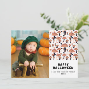 Cartes Pour Fêtes Annuelles Photo de champignon orange Happy Halloween automne