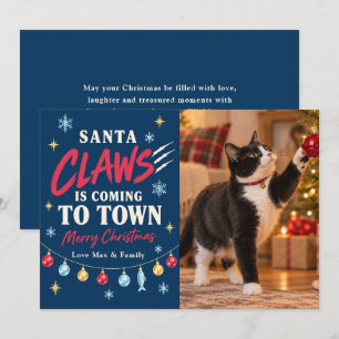 Cartes Pour Fêtes Annuelles Photo de chat de Noël Santa Claws