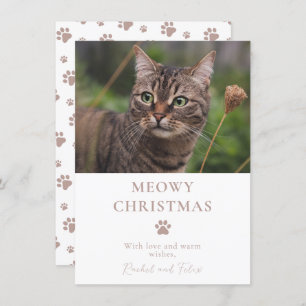 Cartes Pour Fêtes Annuelles Photo de chat personnalisée Noël