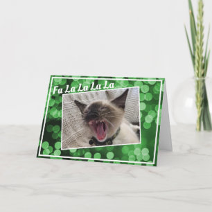 Cartes Pour Fêtes Annuelles Photo de chaton siamois drôle chantant pour Noël