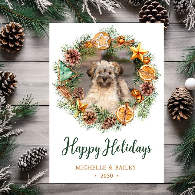 Cartes Pour Fêtes Annuelles Photo de chien Fer de Noël (Créateur téléchargé)
