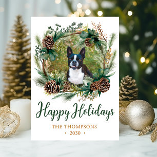 Cartes Pour Fêtes Annuelles Photo de chien Fer de Noël
