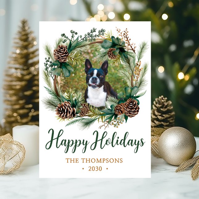 Cartes Pour Fêtes Annuelles Photo de chien Fer de Noël (Créateur téléchargé)