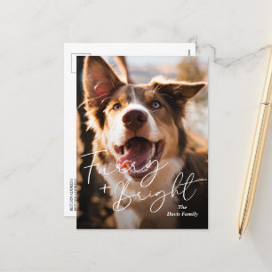 Cartes Pour Fêtes Annuelles Photo de chien mignon Noël moderne