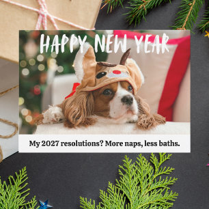 Cartes Pour Fêtes Annuelles Photo de chien mignon Nouvel An drôle Animal de co