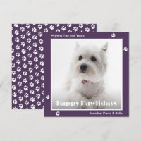 Photo de chien Westie empreintes de pattes violett