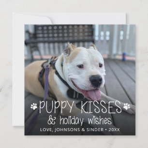 Cartes Pour Fêtes Annuelles Photo de chiot baisers chien animal familier