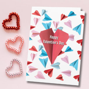 Cartes Pour Fêtes Annuelles Photo de cœur d'avion en papier romantique pour la