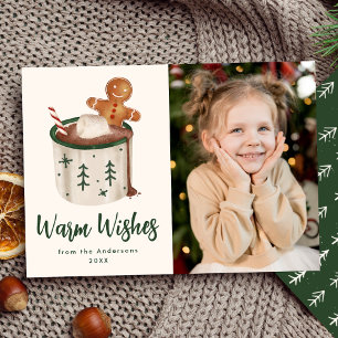 Cartes Pour Fêtes Annuelles Photo de cookies et de cacao mignons