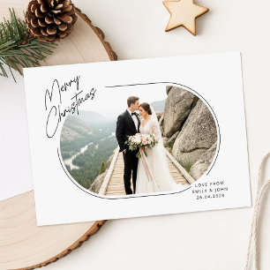 Cartes Pour Fêtes Annuelles Photo de couple de jeunes mariés romantiques Joyeu