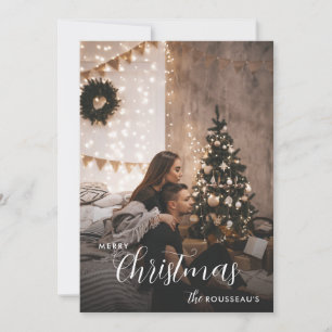 Cartes Pour Fêtes Annuelles Photo de couple de Noël moderne et tendance