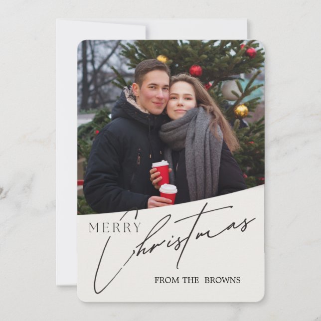 Cartes Pour Fêtes Annuelles Photo de couple moderne et tendance pour Noël  (Devant)