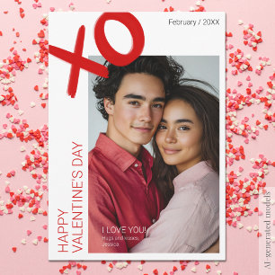 Cartes Pour Fêtes Annuelles Photo de couple moderne Joyeuse Saint-Valentin Xox