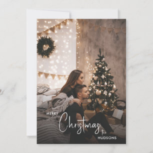 Cartes Pour Fêtes Annuelles Photo de couple moderne tendance Noël fumé foncé