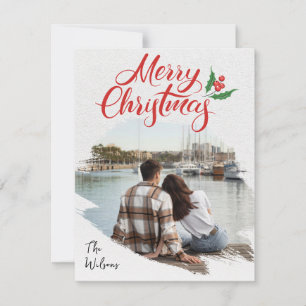 Cartes Pour Fêtes Annuelles Photo de couple unique Joyeux Noël