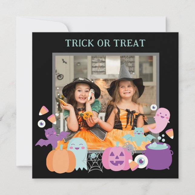 CARTES POUR FÊTES ANNUELLES PHOTO DE CUTE HALLOWEEN (Devant)