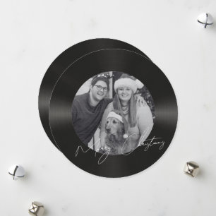 Cartes Pour Fêtes Annuelles Photo de disque vinyle rétro Noël