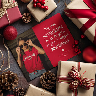 Cartes Pour Fêtes Annuelles Photo de famille amusant Noël rouge