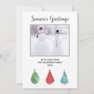 Cartes Pour Fêtes Annuelles Photo de famille Arbres de Noël