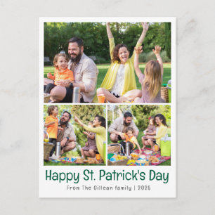 Cartes Pour Fêtes Annuelles Photo de famille aux trèfles verts de la Saint-Pat