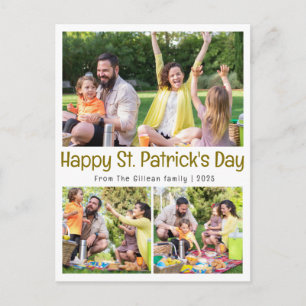 Cartes Pour Fêtes Annuelles Photo de famille avec des trèfles verts de la Sain