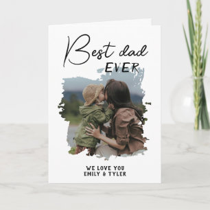 Cartes Pour Fêtes Annuelles Photo de famille avec le meilleur papa moderne pou