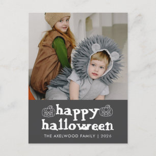Cartes Pour Fêtes Annuelles Photo de famille avec motif de citrouille Hallowee