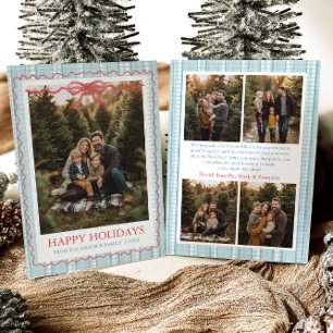 Cartes Pour Fêtes Annuelles Photo de famille avec un nœud bleu grandmillénal f