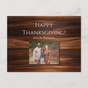 Cartes Pour Fêtes Annuelles Photo de famille Bois minimaliste Thanksgiving