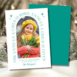 Cartes Pour Fêtes Annuelles Photo de famille chrétienne Noël Verset de la Bibl