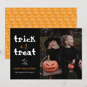 Cartes Pour Fêtes Annuelles Photo de famille classique pour Halloween : Trick