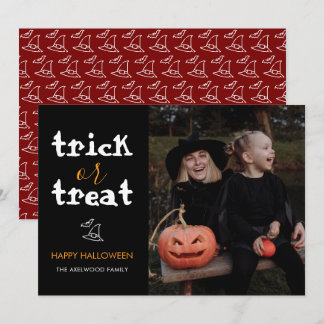 Cartes Pour Fêtes Annuelles Photo de famille classique pour Halloween : Trick