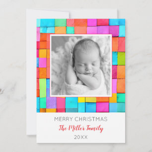 Cartes Pour Fêtes Annuelles Photo de famille d'art moderne coloré