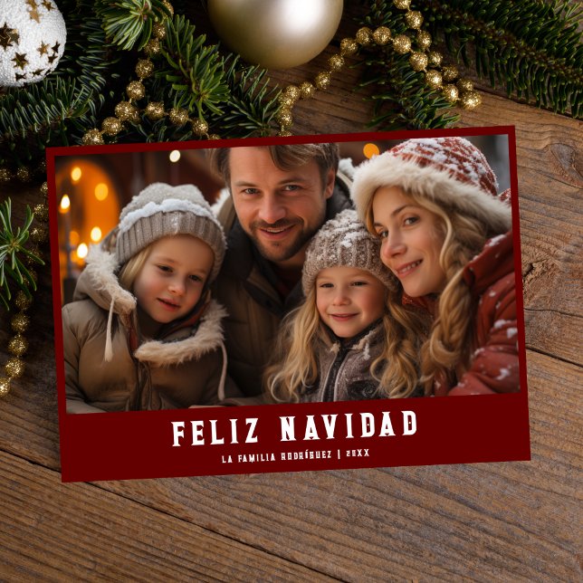 Cartes Pour Fêtes Annuelles Photo de famille de Feliz Navidad (Créateur téléchargé)